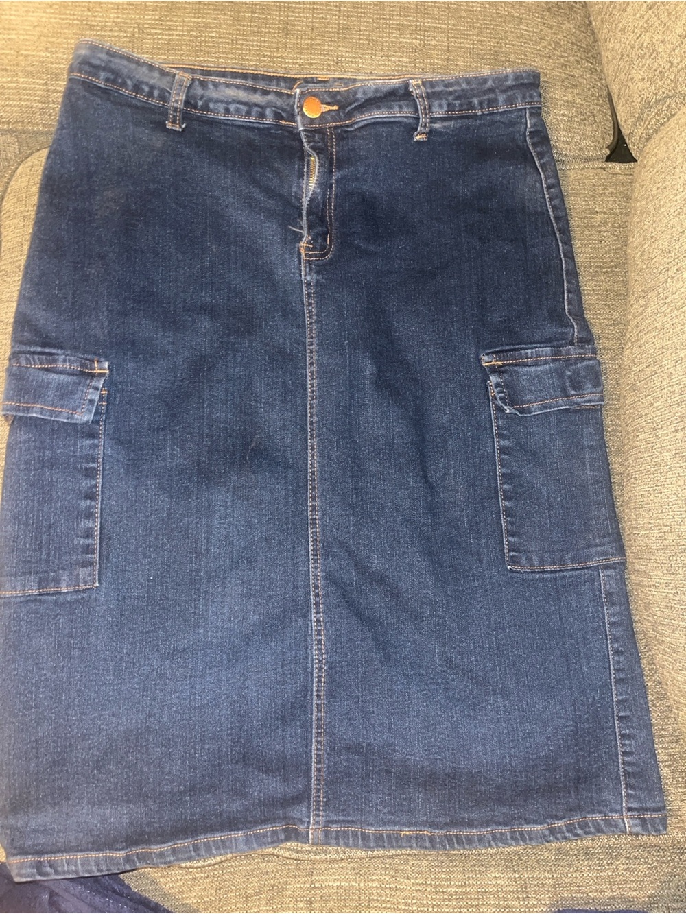 Love Culture Dark Blue Denim Cargo Skirt